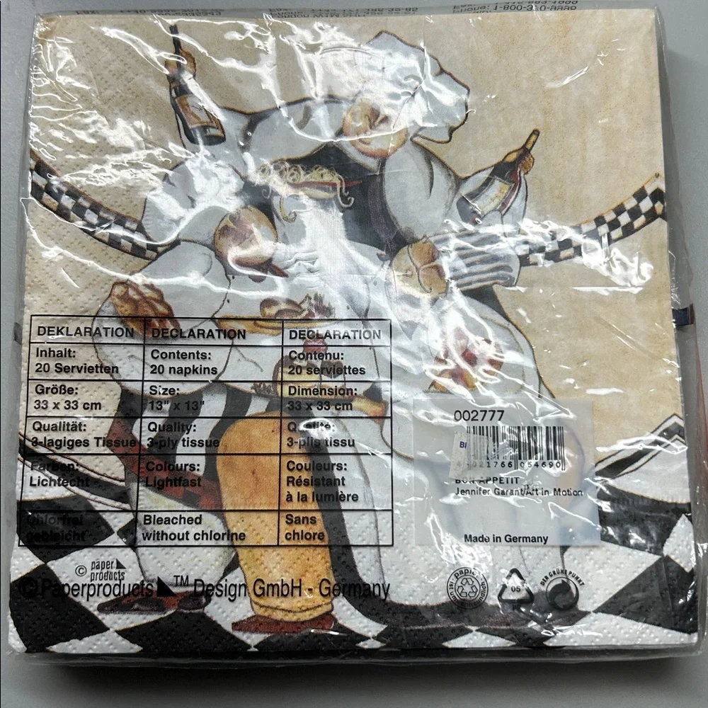 Fat Chef-Themed glass trivet, 8” and luncheon napkins